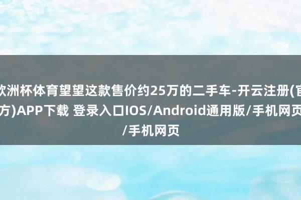 欧洲杯体育望望这款售价约25万的二手车-开云注册(官方)APP下载 登录入口IOS/Android通用版/手机网页