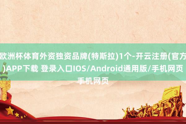 欧洲杯体育外资独资品牌(特斯拉)1个-开云注册(官方)APP下载 登录入口IOS/Android通用版/手机网页
