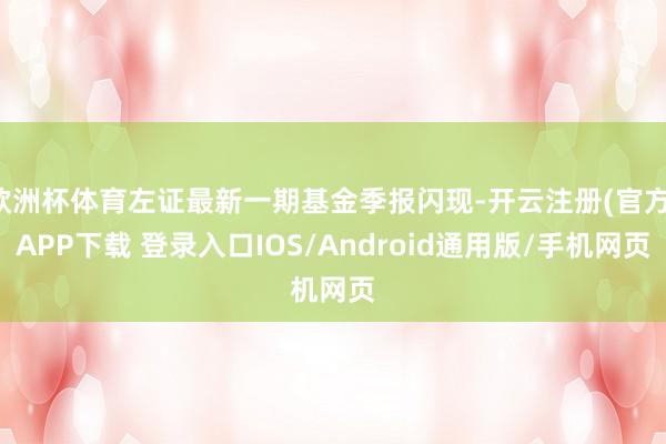 欧洲杯体育左证最新一期基金季报闪现-开云注册(官方)APP下载 登录入口IOS/Android通用版/手机网页