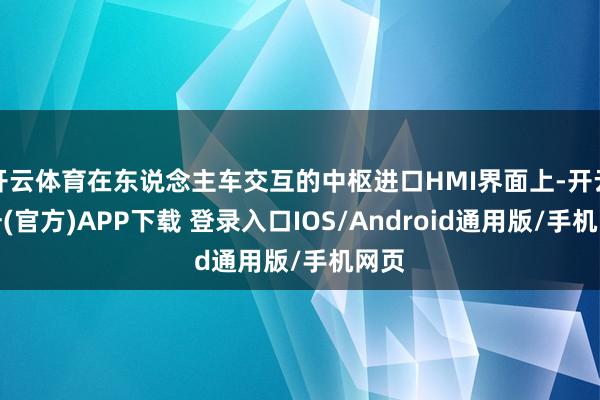开云体育在东说念主车交互的中枢进口HMI界面上-开云注册(官方)APP下载 登录入口IOS/Android通用版/手机网页