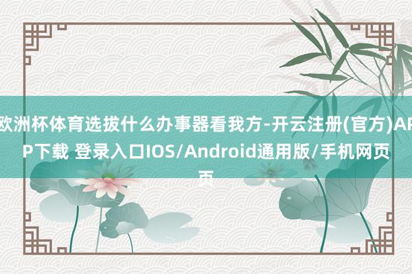 欧洲杯体育选拔什么办事器看我方-开云注册(官方)APP下载 登录入口IOS/Android通用版/手机网页
