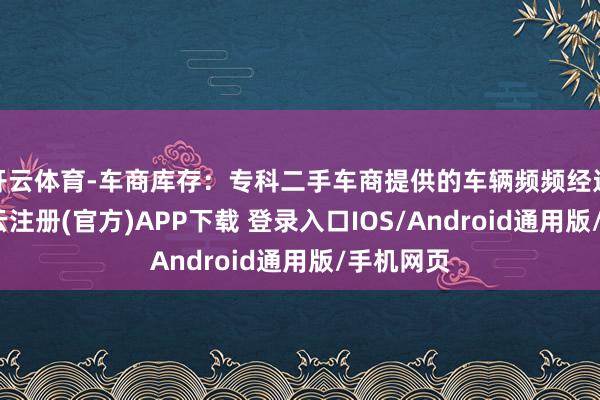 开云体育-车商库存：专科二手车商提供的车辆频频经过整备-开云注册(官方)APP下载 登录入口IOS/Android通用版/手机网页