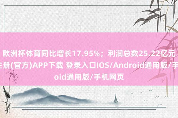 欧洲杯体育同比增长17.95%；利润总数25.22亿元-开云注册(官方)APP下载 登录入口IOS/Android通用版/手机网页