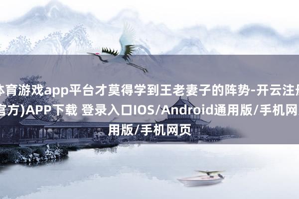 体育游戏app平台才莫得学到王老妻子的阵势-开云注册(官方)APP下载 登录入口IOS/Android通用版/手机网页