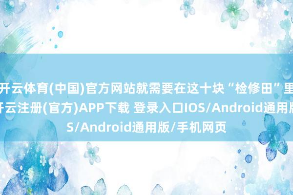 开云体育(中国)官方网站就需要在这十块“检修田”里先行先试-开云注册(官方)APP下载 登录入口IOS/Android通用版/手机网页